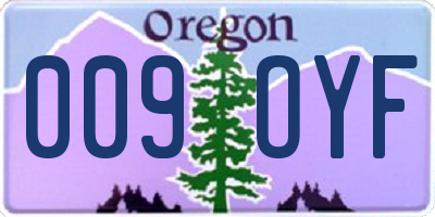 OR license plate 009OYF