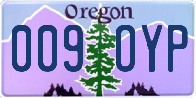 OR license plate 009OYP