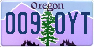 OR license plate 009OYT
