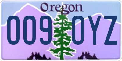 OR license plate 009OYZ