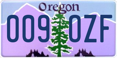 OR license plate 009OZF