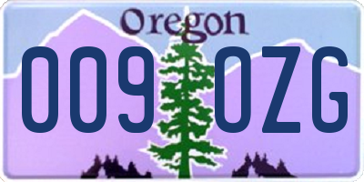 OR license plate 009OZG