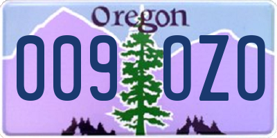 OR license plate 009OZO