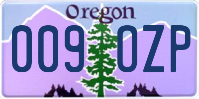 OR license plate 009OZP