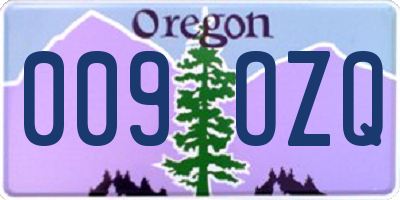 OR license plate 009OZQ