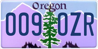OR license plate 009OZR