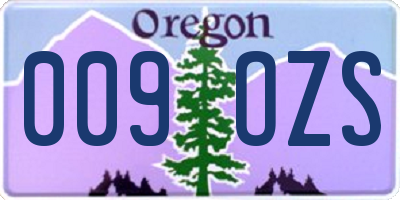 OR license plate 009OZS