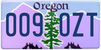 OR license plate 009OZT