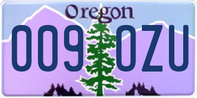 OR license plate 009OZU