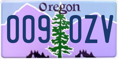 OR license plate 009OZV