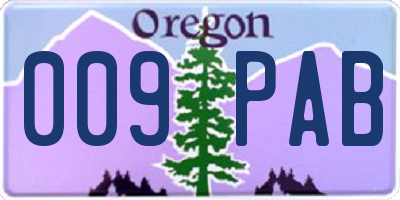 OR license plate 009PAB