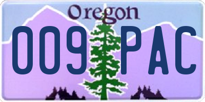 OR license plate 009PAC