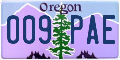 OR license plate 009PAE