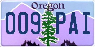 OR license plate 009PAI
