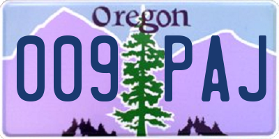 OR license plate 009PAJ