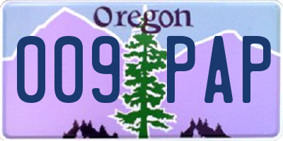 OR license plate 009PAP
