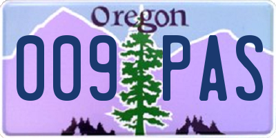 OR license plate 009PAS