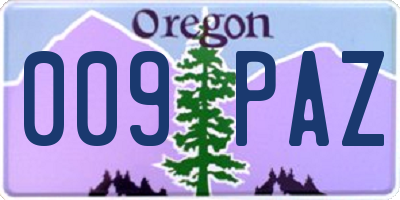 OR license plate 009PAZ