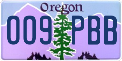 OR license plate 009PBB