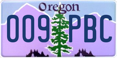 OR license plate 009PBC