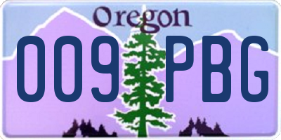 OR license plate 009PBG