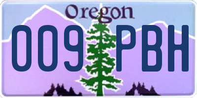 OR license plate 009PBH