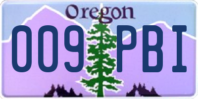 OR license plate 009PBI
