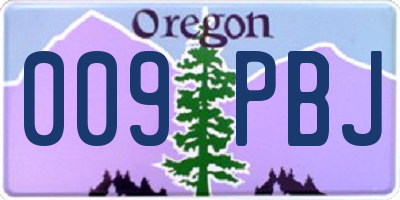 OR license plate 009PBJ