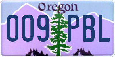 OR license plate 009PBL