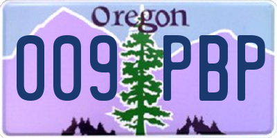 OR license plate 009PBP