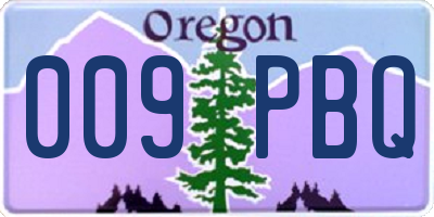 OR license plate 009PBQ