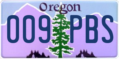 OR license plate 009PBS