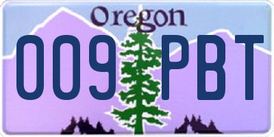 OR license plate 009PBT