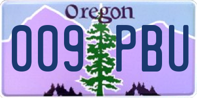 OR license plate 009PBU