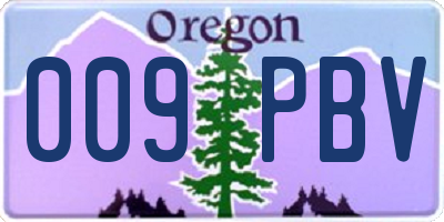 OR license plate 009PBV