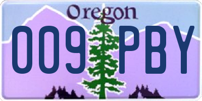 OR license plate 009PBY