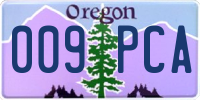 OR license plate 009PCA