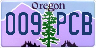 OR license plate 009PCB