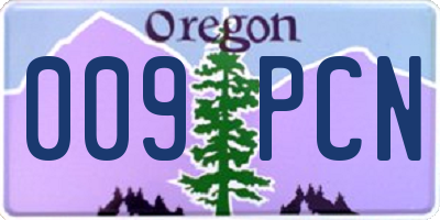OR license plate 009PCN