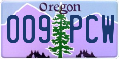 OR license plate 009PCW