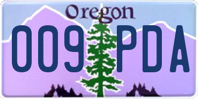 OR license plate 009PDA