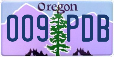 OR license plate 009PDB