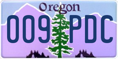 OR license plate 009PDC