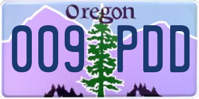 OR license plate 009PDD