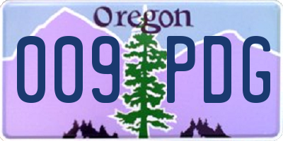 OR license plate 009PDG