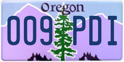 OR license plate 009PDI