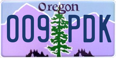 OR license plate 009PDK