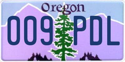 OR license plate 009PDL