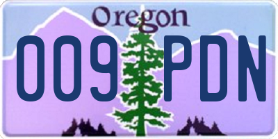 OR license plate 009PDN