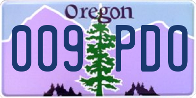 OR license plate 009PDO